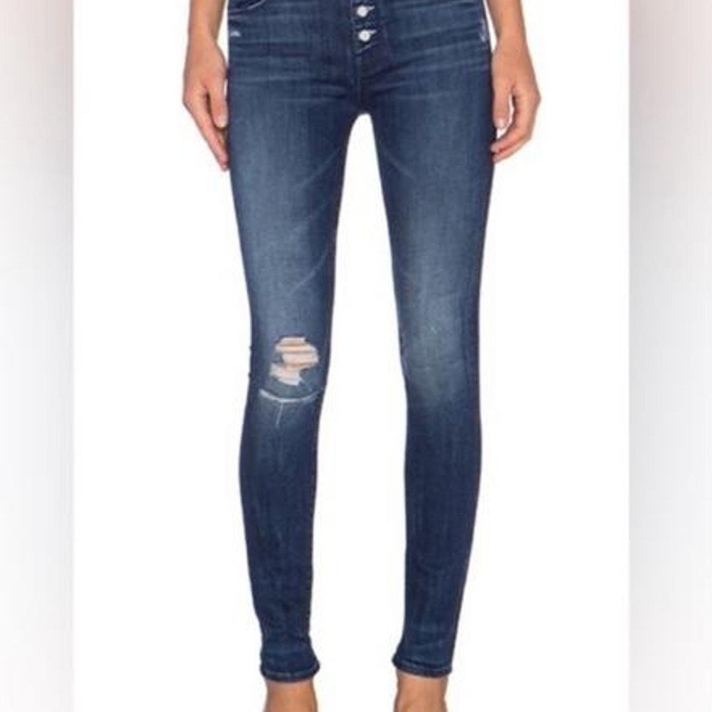 MOTHER Denim The Pixie High Rise Distressed Ankle Jeans Size 27